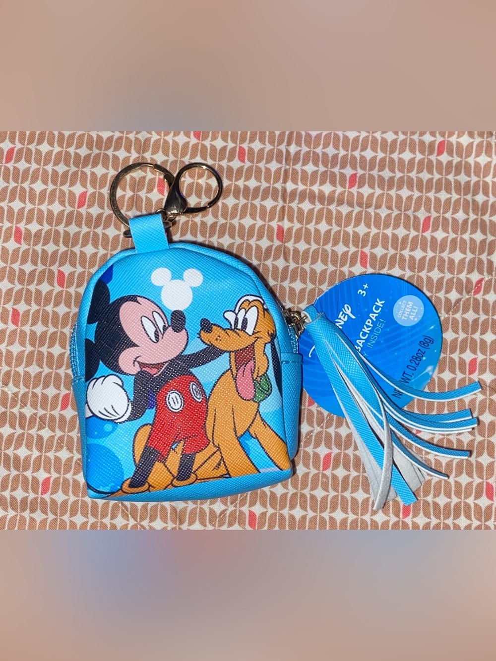 Disney Mickey and Pluto Mini Backpack Keychain Bag Charm